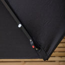 Samuel Alexander 3m Solar Powered Cantilever Lit Banana Garden Parasol With Crank Handle & White LED Lights In Black