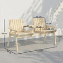 Outsunny Wooden Garden Loveseat with Parasol Hole, Natural Wood Finish