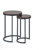 Tribeca Round Nesting Side Tables Walnut