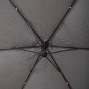 3m Solar Powered Lit Banana Cantilever Garden Parasol with LEDs & Base Weights Included in Grey