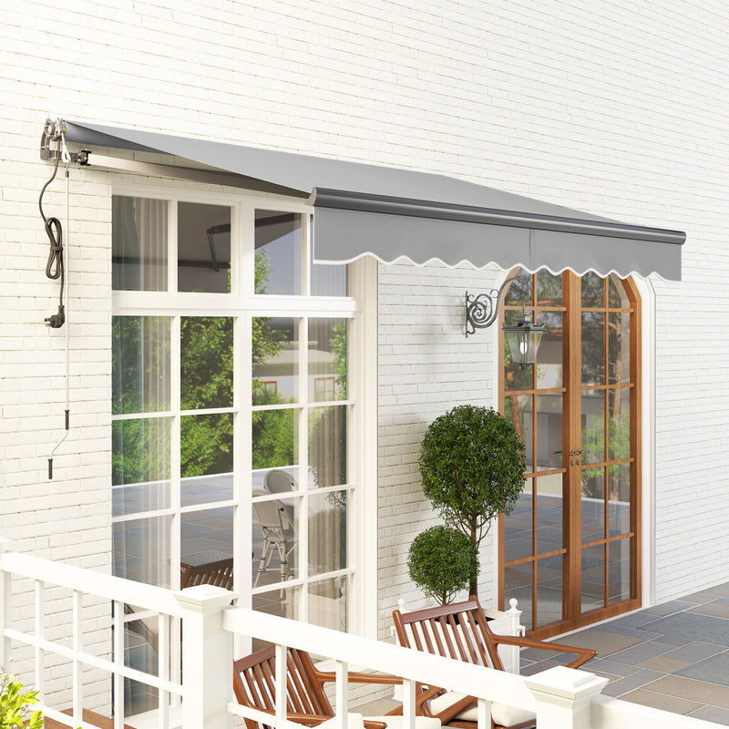 Outsunny 3 X 2.5m Electric Retractable Awning W/ Aluminium Frame