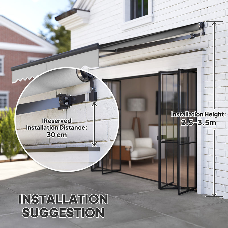 Outsunny 3 X 2.5m Electric Retractable Awning W/ Aluminium Frame