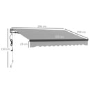 Outsunny 3 X 2.5m Electric Retractable Awning W/ Aluminium Frame