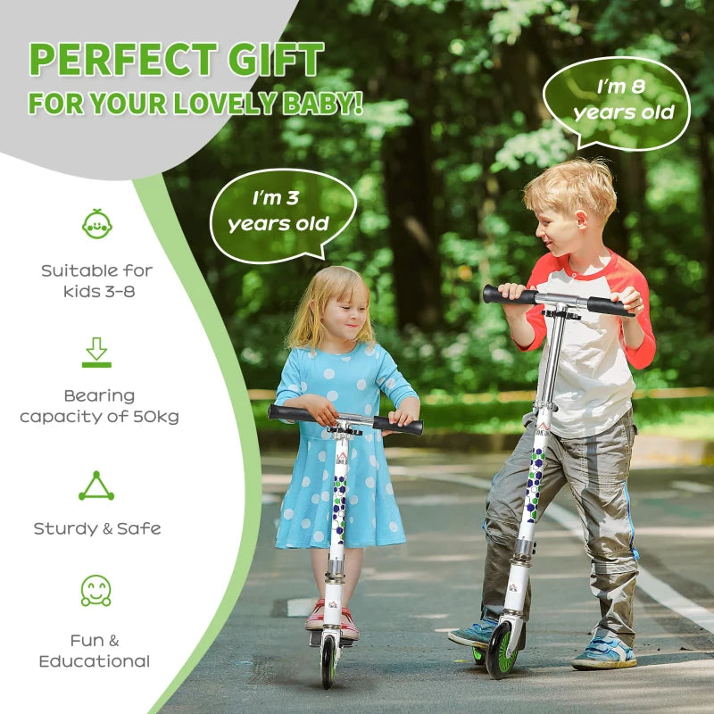 HOMCOM Scooter for Kids - White