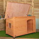 72cm X 1.04m Medium Outdoor Garden Cosy Wooden Dog House Kennel With Window