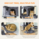 PawHut Cat Tree With Sisal Scratching Posts, Cat Houses, Dark Grey