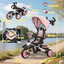 AIYAPLAY 6 in 1 Kids Trike, Toddler Tricycle with Parent Handle,