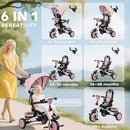 AIYAPLAY 6 in 1 Kids Trike, Toddler Tricycle with Parent Handle,