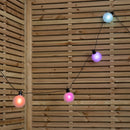 4.5m Set of 10 Frosted Ball Style Cap String Lights with Filament in Rainbow