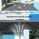 Outsunny Garden Parasol, Outdoor Umbrella With Tilt Function, Dark Grey