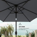 Outsunny Garden Parasol, Outdoor Umbrella With Tilt Function, Dark Grey