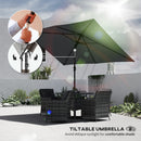 Outsunny Garden Parasol, Outdoor Umbrella With Tilt Function, Dark Grey