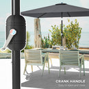 Outsunny Garden Parasol, Outdoor Umbrella With Tilt Function, Dark Grey