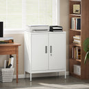 HOMCOM Metal Storage Cabinet with Lock for Home Office, Garage, Study, White