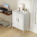 HOMCOM Metal Storage Cabinet with Lock for Home Office, Garage, Study, White