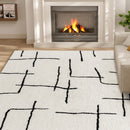 HOMCOM High Pile Modern Shaggy Rug, Soft Floor Carpet 120 X 170 Cm