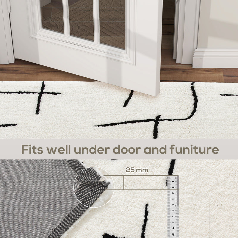 HOMCOM High Pile Modern Shaggy Rug, Soft Floor Carpet 120 x 170 cm