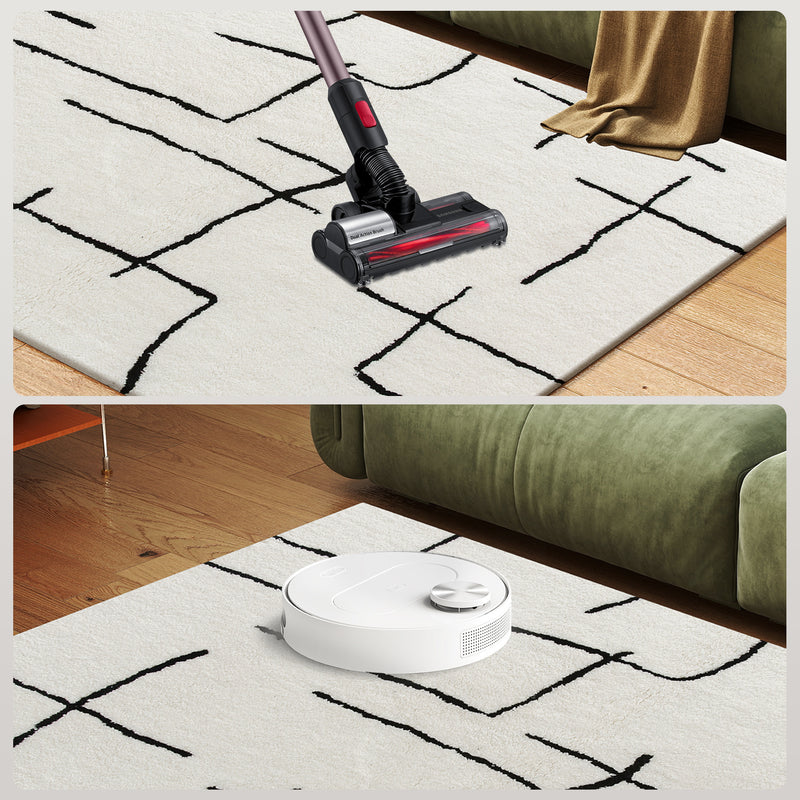 HOMCOM High Pile Modern Shaggy Rug, Soft Floor Carpet 120 x 170 cm