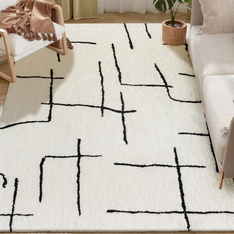 HOMCOM High Pile Modern Shaggy Rug, Soft Floor Carpet 120 x 170 cm