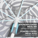 Outsunny 1.8 M Beach Umbrella Parasol With Sand Anchor, 30 Tilt, Light Grey