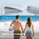 Outsunny 1.8 M Beach Umbrella Parasol With Sand Anchor, 30 Tilt, Light Grey
