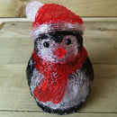 20cm Battery Operated Light up Acrylic Christmas Penguin Decoration with 16 Ice White LEDs