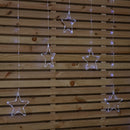 1.2m Battery Operated Christmas Star Curtain Lights with 140 White LEDs