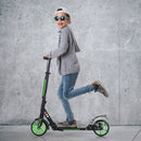 Kick Scooter with Adjustable Handlebar and Anti-Shocking Suspension-Green
