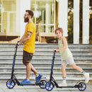 Kick Scooter with Adjustable Handlebar and Anti-Shocking Suspension-Blue