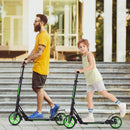 Kick Scooter with Adjustable Handlebar and Anti-Shocking Suspension-Green