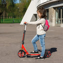 Kick Scooter with Adjustable Handlebar and Anti-Shocking Suspension-Red