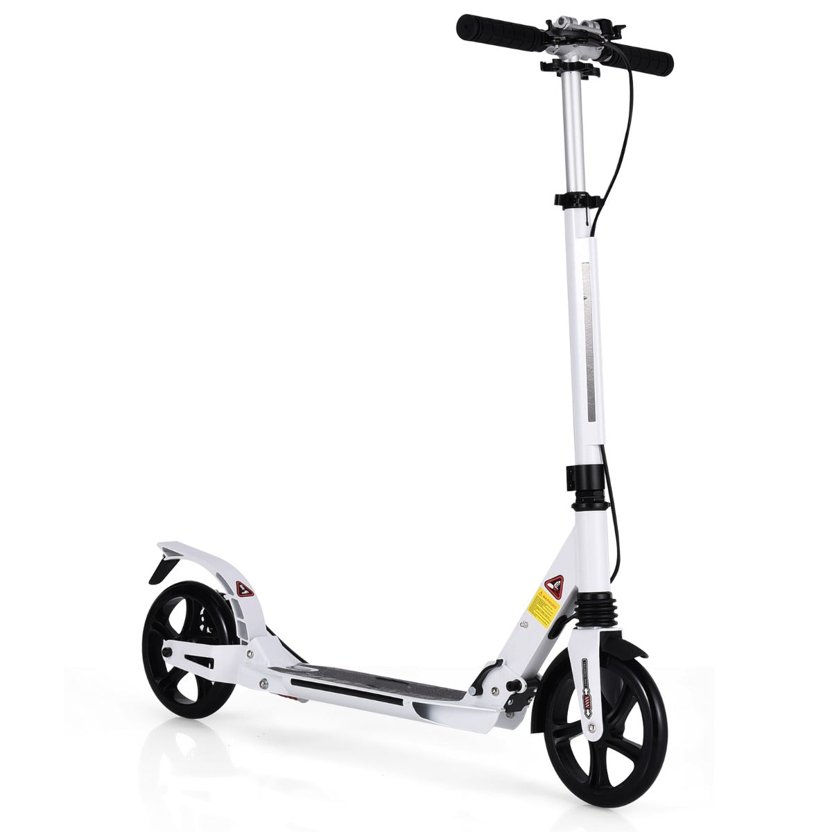 Kick Scooter with Adjustable Handlebar and Anti-Shocking Suspension-Wh