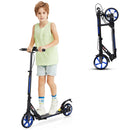 Kick Scooter with Adjustable Handlebar and Anti-Shocking Suspension-Blue