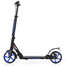Kick Scooter with Adjustable Handlebar and Anti-Shocking Suspension-Blue
