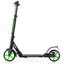 Kick Scooter with Adjustable Handlebar and Anti-Shocking Suspension-Green