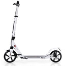 Kick Scooter with Adjustable Handlebar and Anti-Shocking Suspension-White