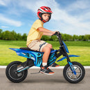 Kids Electric Motorbike with Double Battery and Pneumatic Tires-Navy