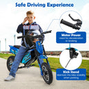 Kids Electric Motorbike with Double Battery and Pneumatic Tires-Navy
