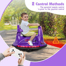 12V Kids Ride On Electric Bumper Car with Dual Joysticks and Remote Control-Purple