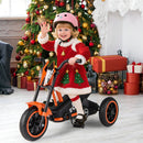 3-Wheel Toddler Bike with Foot Pedals and Steering Handlebars-Orange