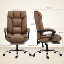 HOMCOM Pet-Friendly Leather Recliner Computer Chair With Footrest, Brown
