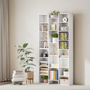 HOMCOM Tall Bookshelf with 21 Compartments and 10 Adjustable Shelves, White