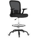 HOMCOM Mesh Draughtsman Chair, Ergonomic Drafting Chair