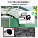 Outsunny Tunnel Greenhouse Upgraded Structure, Hinged Doors, 3 x 2(m), Green