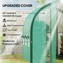 Outsunny Tunnel Greenhouse Upgraded Structure, Hinged Doors, 3 x 2(m), Green
