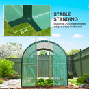 Outsunny Tunnel Greenhouse Upgraded Structure, Hinged Doors, 3 x 2(m), Green