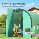 Outsunny Tunnel Greenhouse Upgraded Structure, Hinged Doors, 3 x 2(m), Green