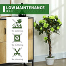 Outsunny Set Of 2 90cm Artificial Rose Tree, Fake Decorative Plant