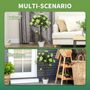 Outsunny Set Of 2 90cm Artificial Rose Tree, Fake Decorative Plant