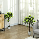 Outsunny Set Of 2 90cm Artificial Rose Tree, Fake Decorative Plant